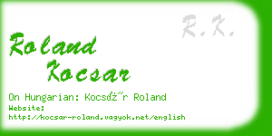 roland kocsar business card